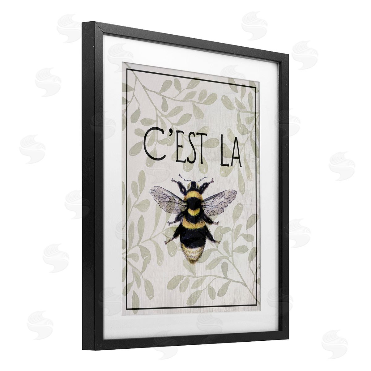 Lil' Rue French Bee on Floral Canvas Wall Art Print