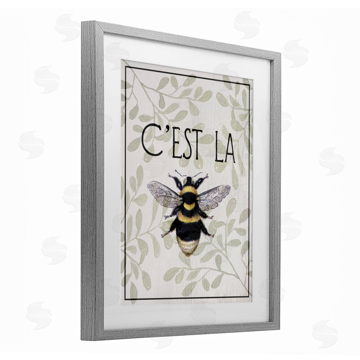 Lil' Rue French Bee on Floral Canvas Wall Art Print