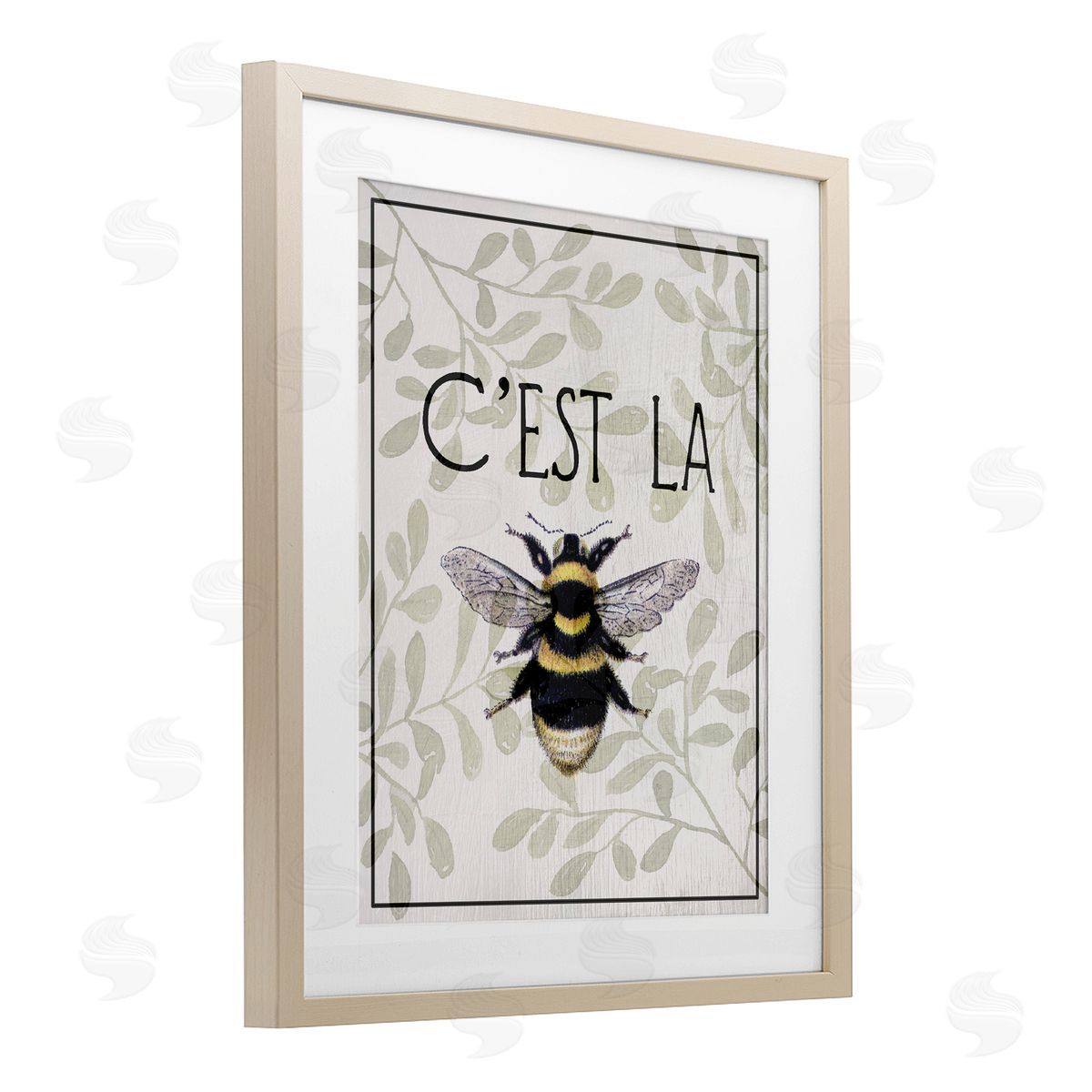 Lil' Rue French Bee on Floral Canvas Wall Art Print