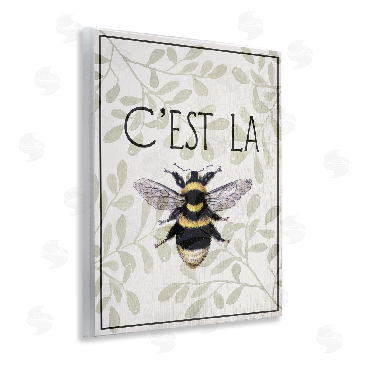 Lil' Rue French Bee on Floral Canvas Wall Art Print