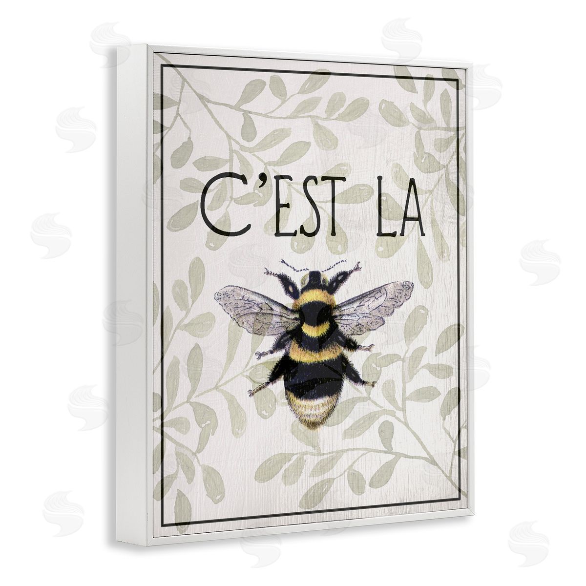 Lil' Rue French Bee on Floral Canvas Wall Art Print