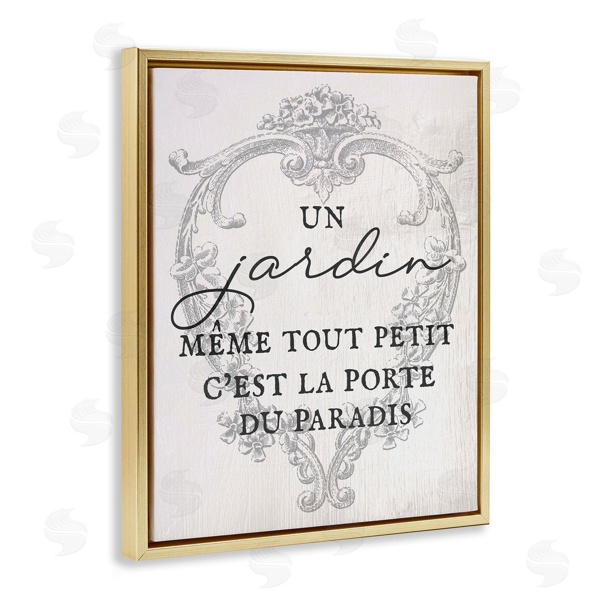 Lil' Rue French Phrase with Vintage Border Canvas Wall Art Print