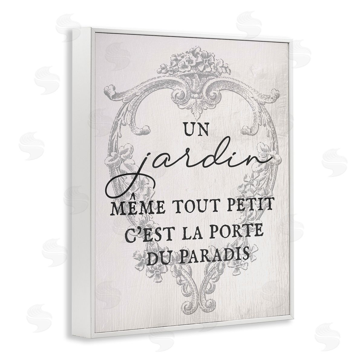 Lil' Rue French Phrase with Vintage Border Canvas Wall Art Print