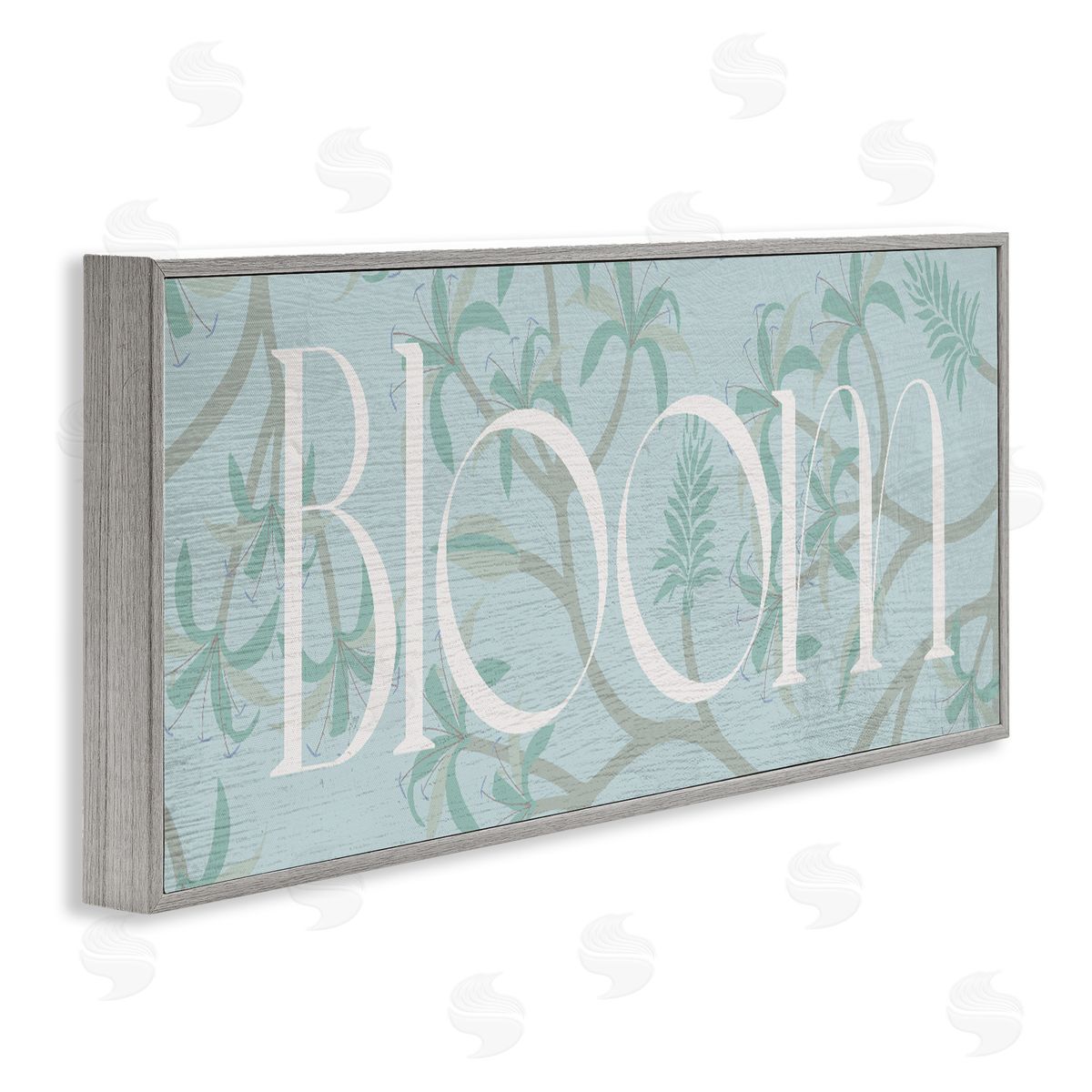 Lil' Rue Blue Toned Bloom Phrase Canvas Wall Art Print