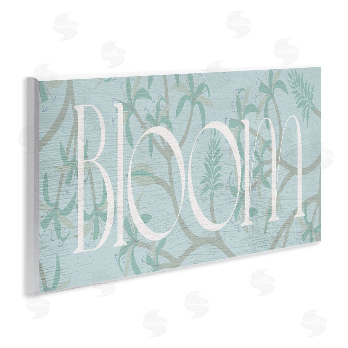 Lil' Rue Blue Toned Bloom Phrase Canvas Wall Art Print
