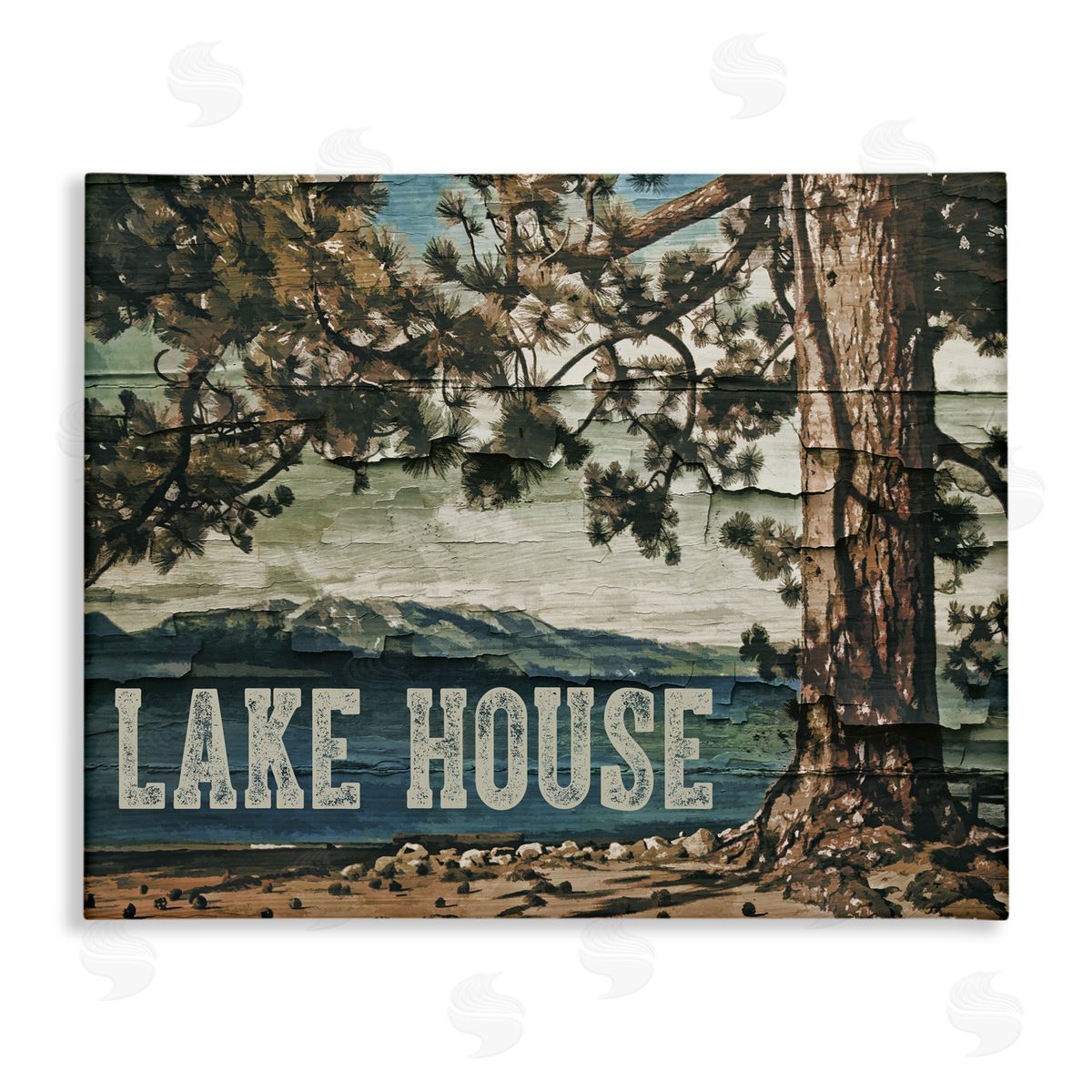 Sophie 6 Rustic Lake House View Canvas Wall Art Print