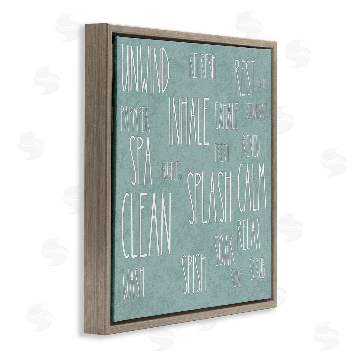 Matthew Piotrowicz Calm & Relaxing Bath Typography Canvas Wall Art Print
