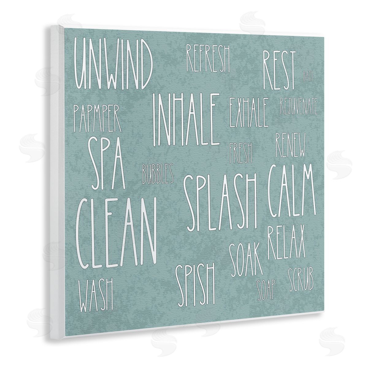 Matthew Piotrowicz Calm & Relaxing Bath Typography Canvas Wall Art Print