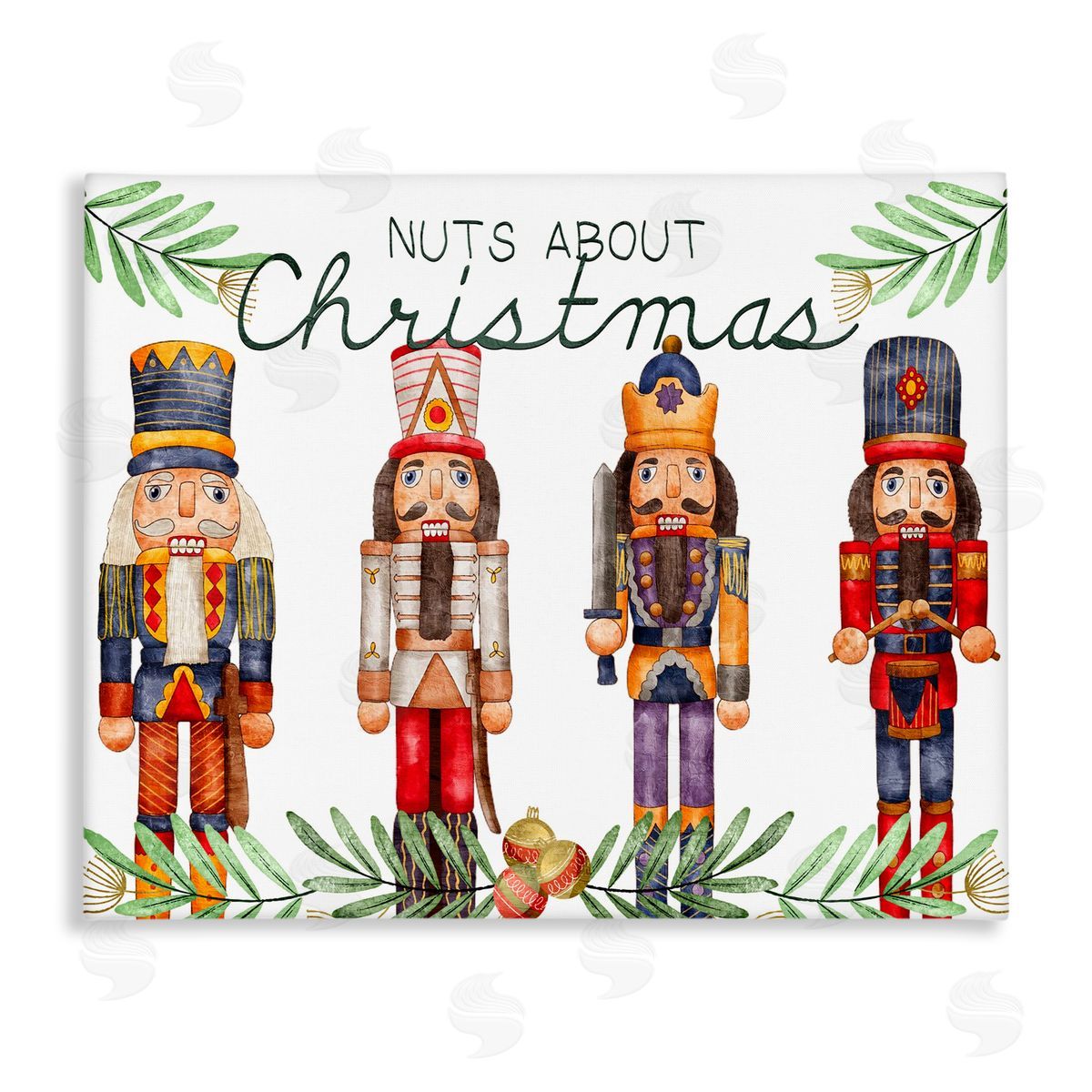 Kim Allen Nuts About Christmas Nutcrackers Canvas Wall Art Print