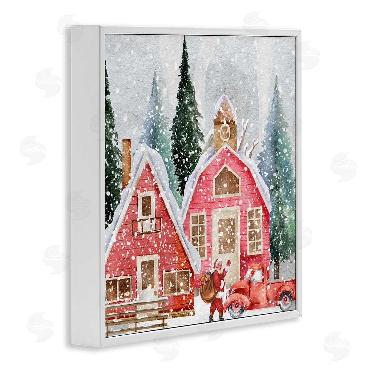 Jesse Keith Red Barn Santa Delivery Canvas Wall Art Print
