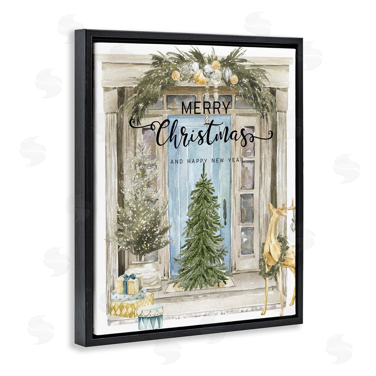 Jesse Keith Merry Christmas Door & Tree Canvas Wall Art Print