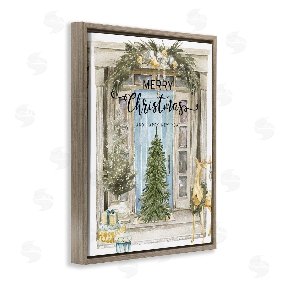 Jesse Keith Merry Christmas Door & Tree Canvas Wall Art Print