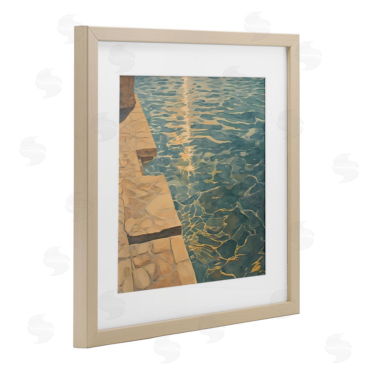 Walker Noble Sunlit Pool Reflection Canvas Wall Art Print