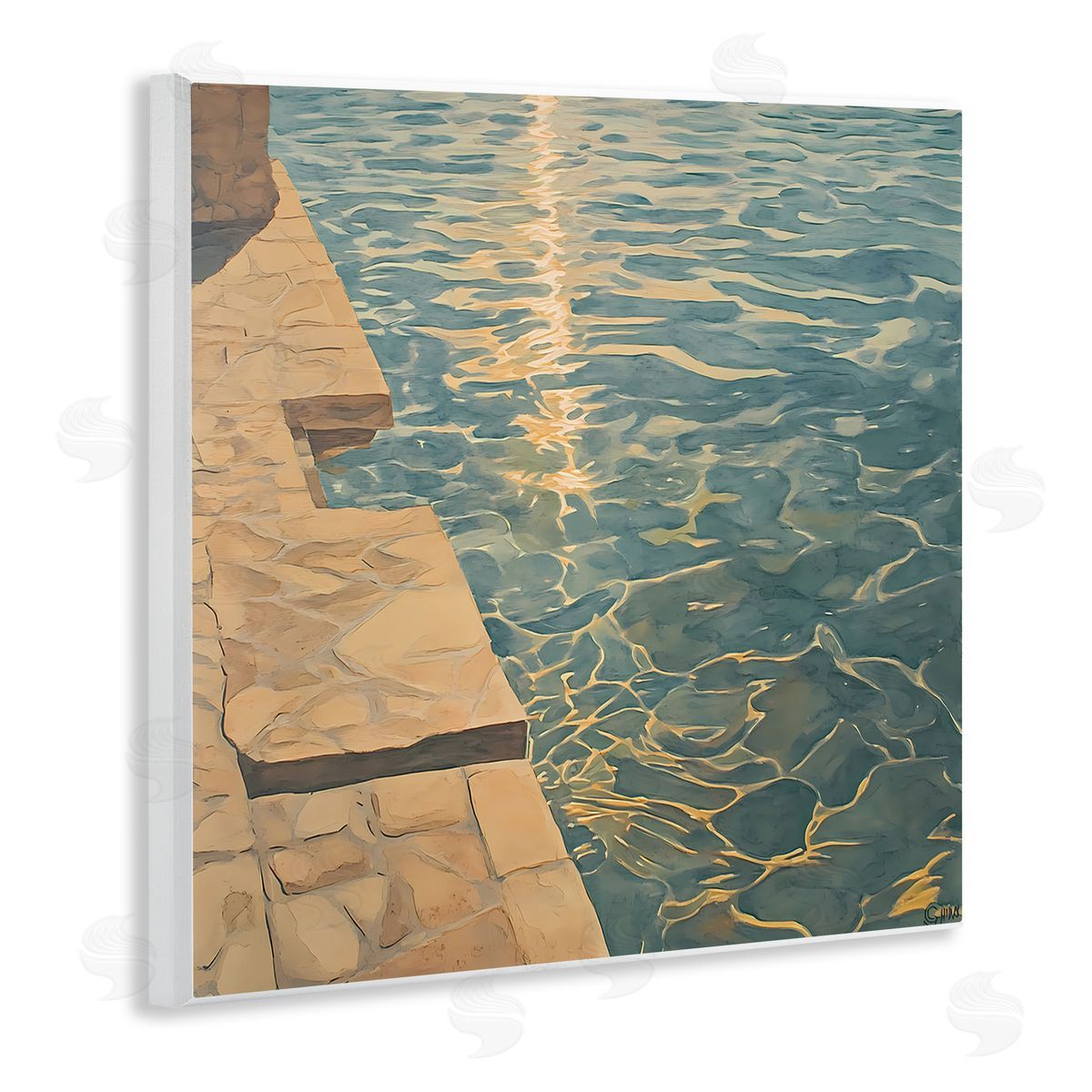 Walker Noble Sunlit Pool Reflection Canvas Wall Art Print