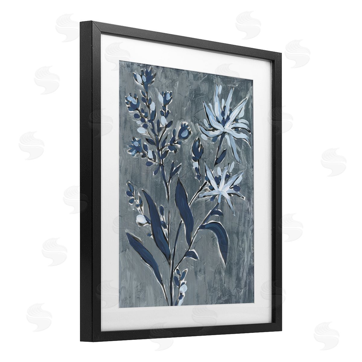 June Erica Vess Vintage Navy Sprig Canvas Wall Art Print