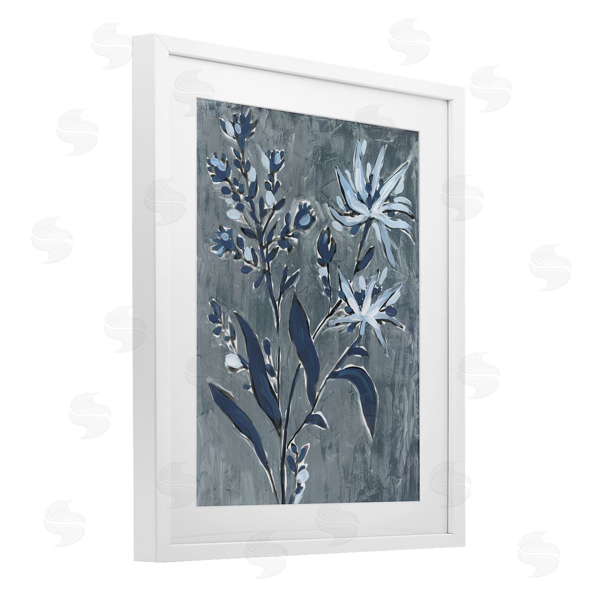 June Erica Vess Vintage Navy Sprig Canvas Wall Art Print