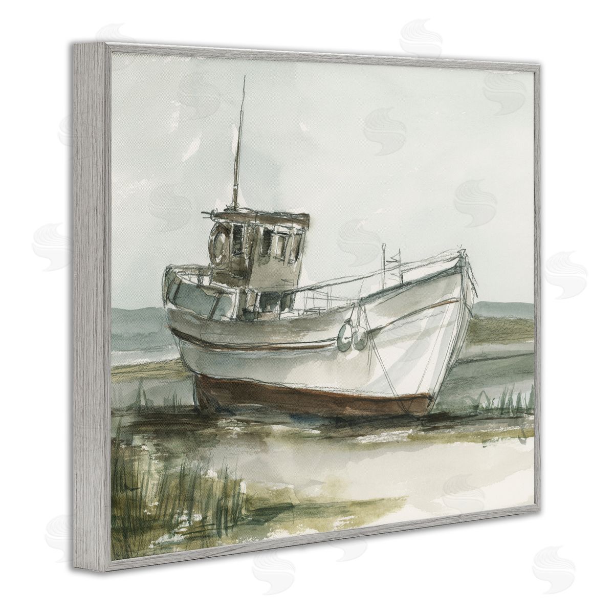 Ethan Harper Abandoned Fishing Boat Canvas Wall Art Print