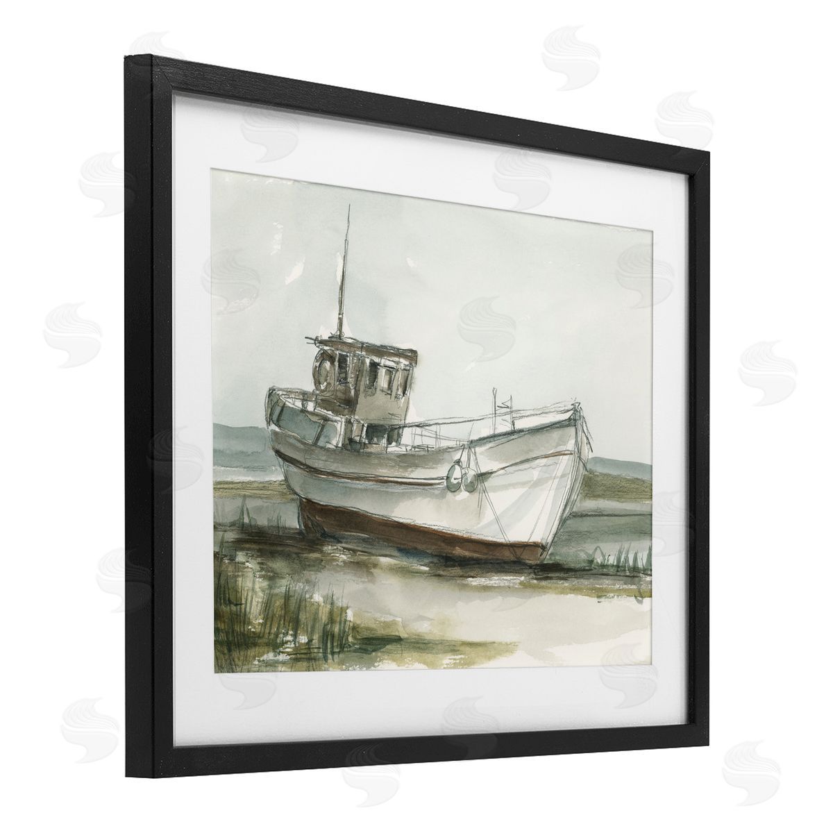 Ethan Harper Abandoned Fishing Boat Canvas Wall Art Print