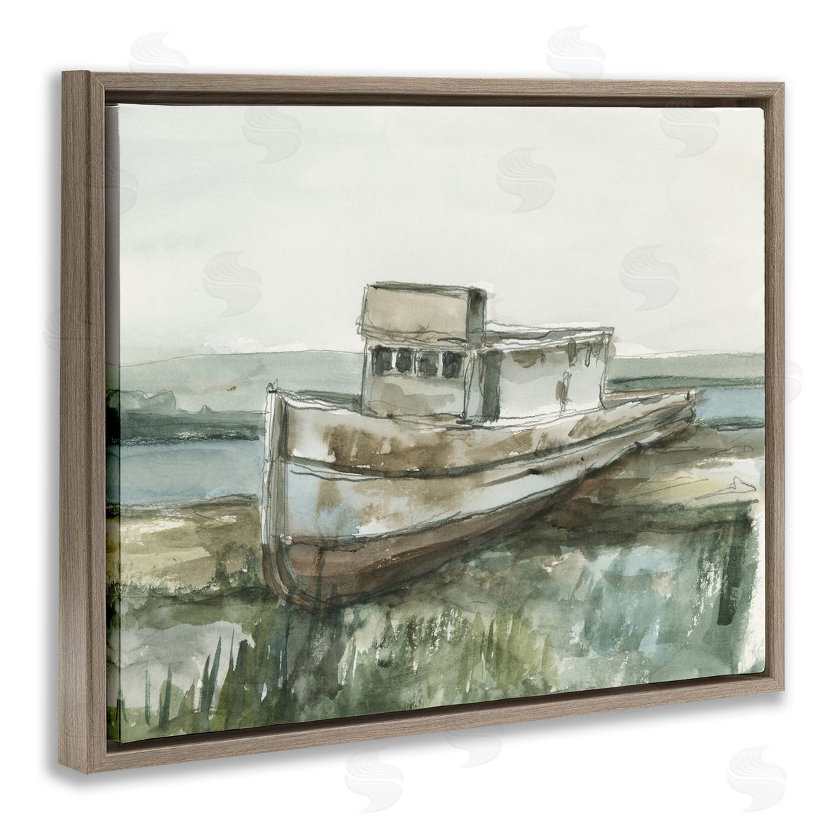 Ethan Harper Beached Fishing Boat Canvas Wall Art Print