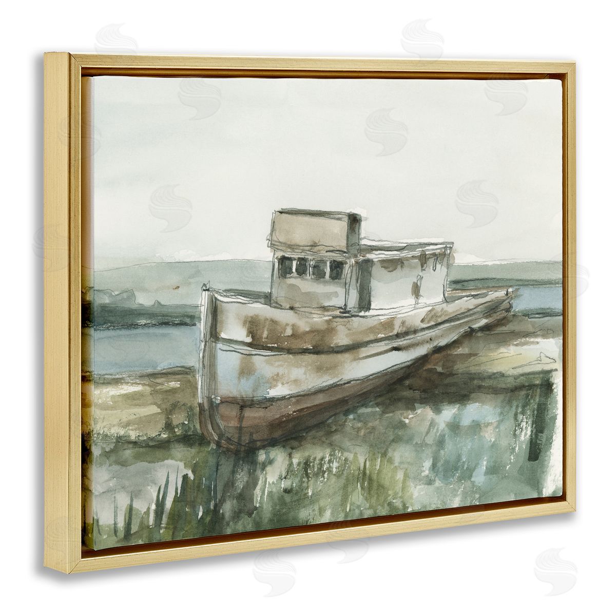 Ethan Harper Beached Fishing Boat Canvas Wall Art Print