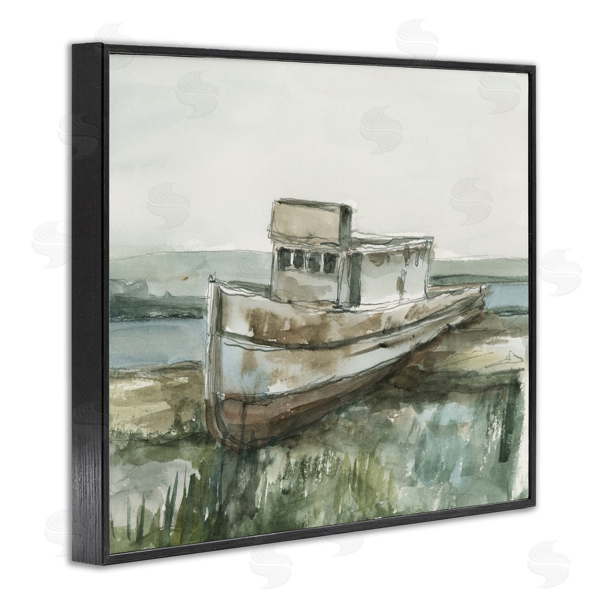 Ethan Harper Beached Fishing Boat Canvas Wall Art Print
