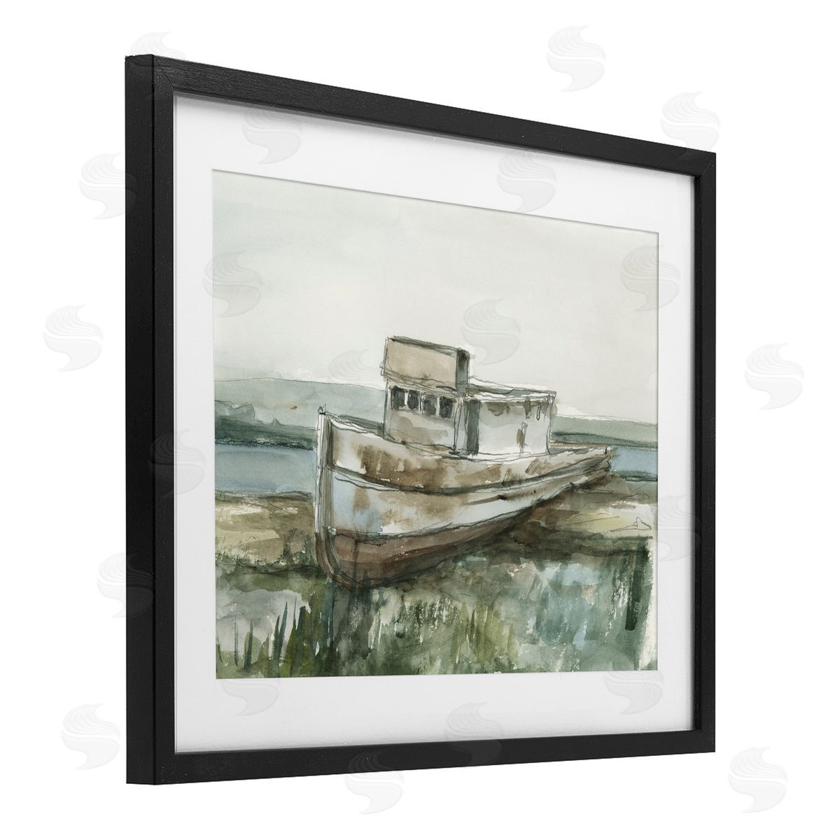 Ethan Harper Beached Fishing Boat Canvas Wall Art Print