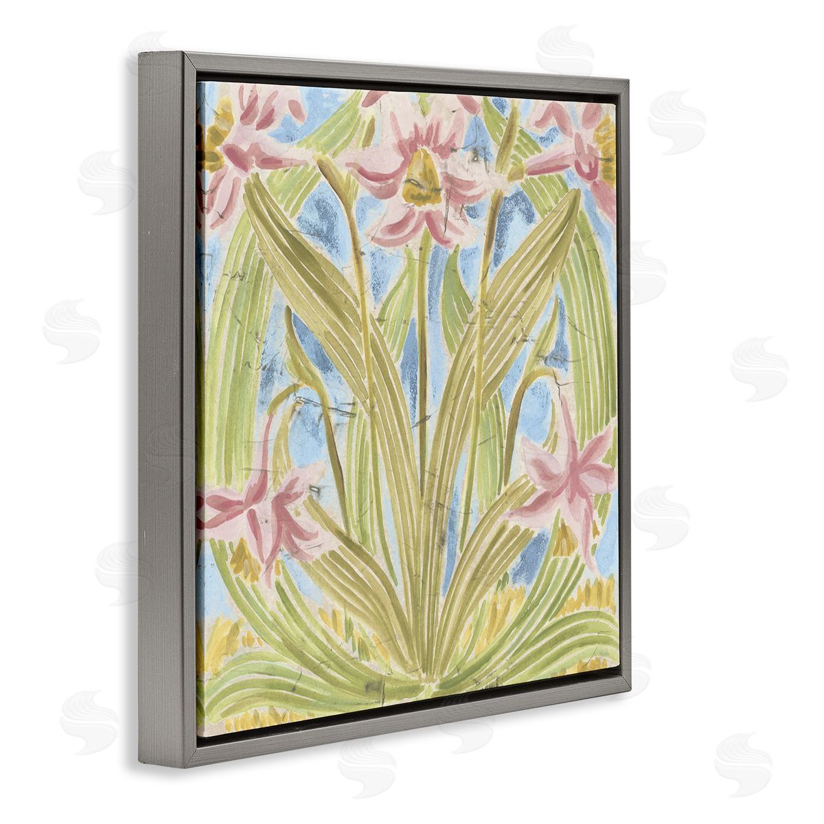 June Erica Vess Botanical Palau Tiles Canvas Wall Art Print
