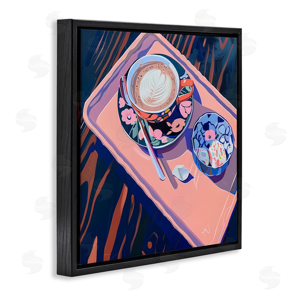 Walker Noble Vibrant Modern Latte Tray Canvas Wall Art Print