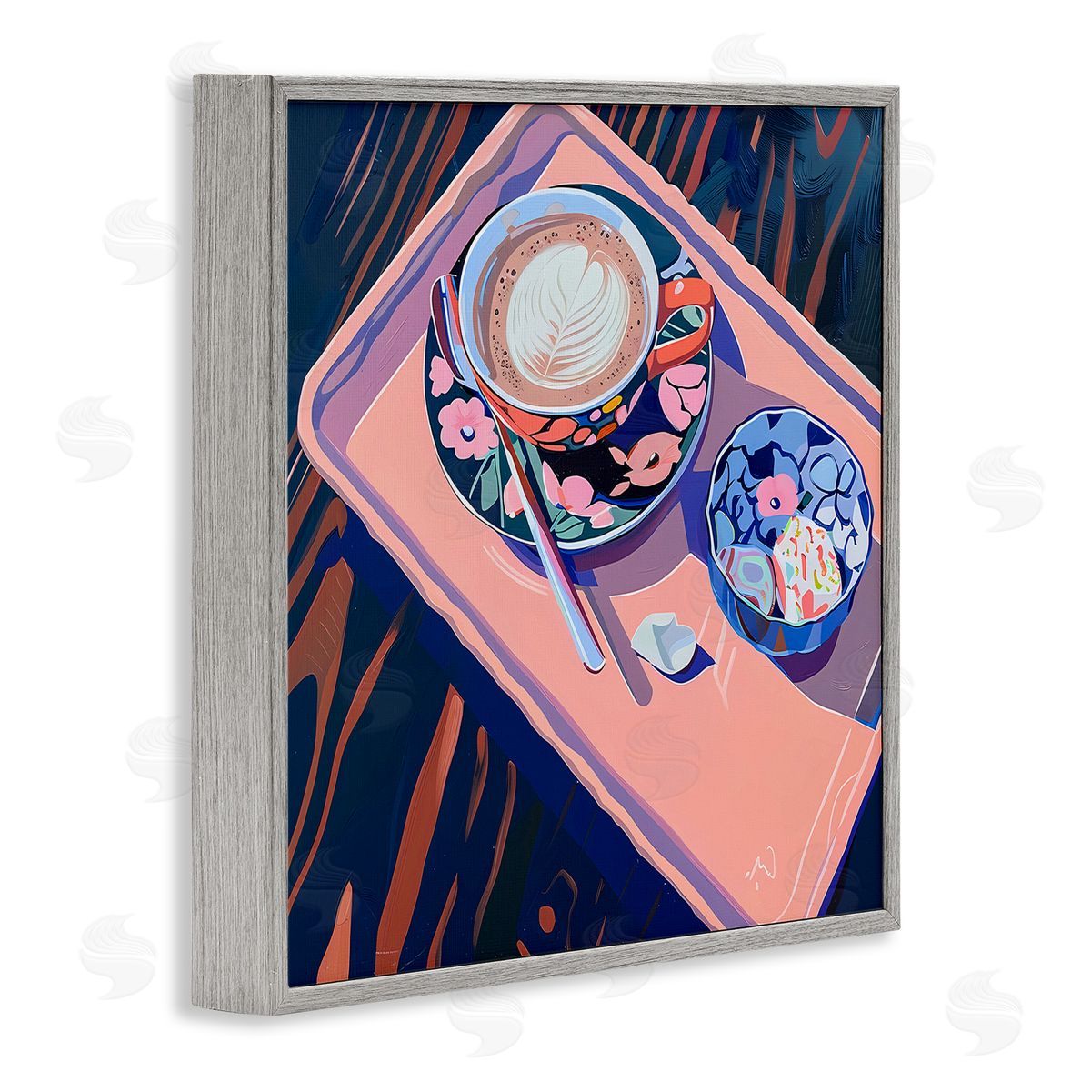 Walker Noble Vibrant Modern Latte Tray Canvas Wall Art Print