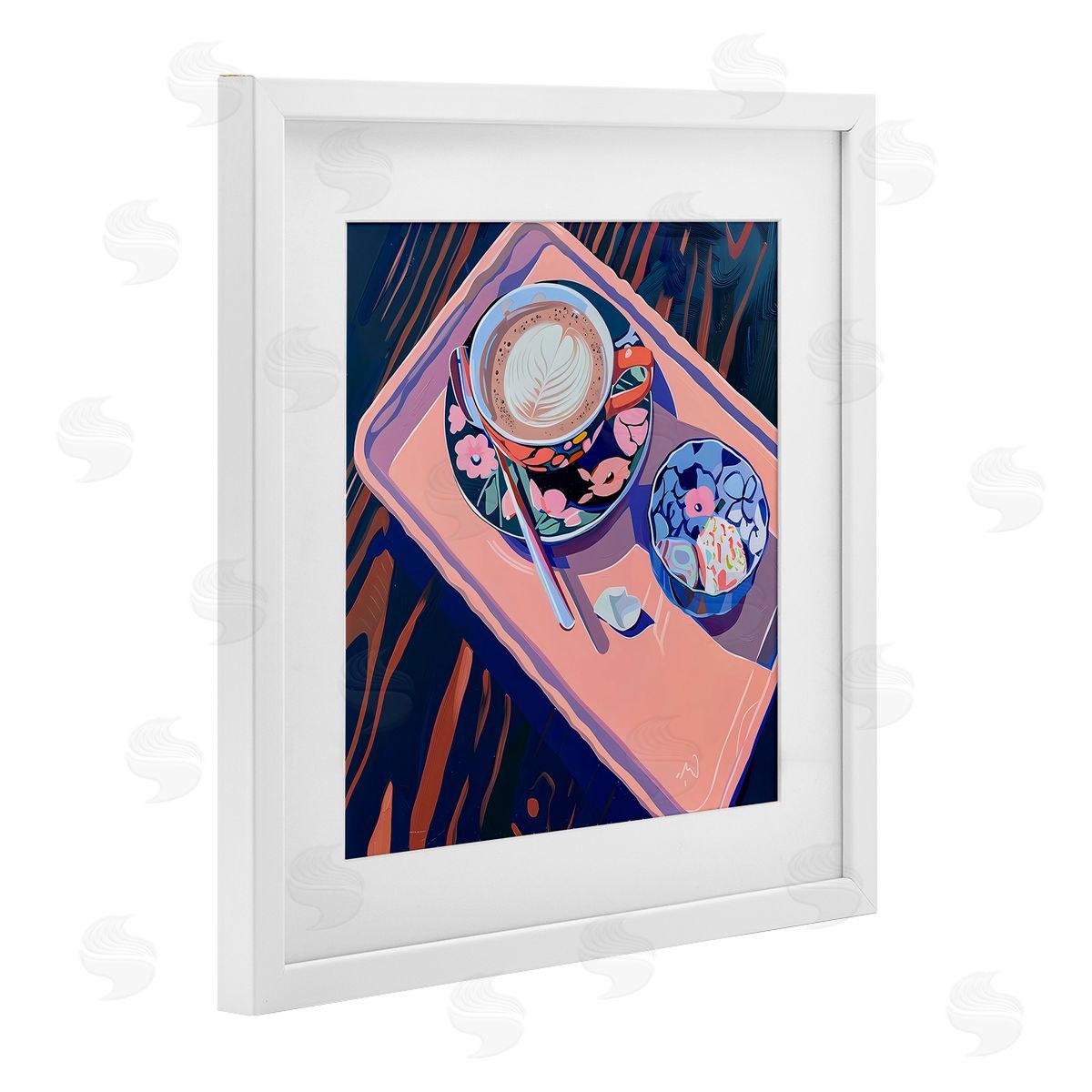 Walker Noble Vibrant Modern Latte Tray Canvas Wall Art Print