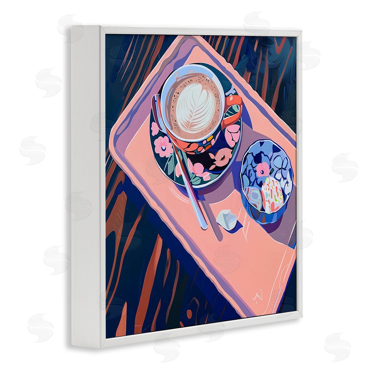 Walker Noble Vibrant Modern Latte Tray Canvas Wall Art Print