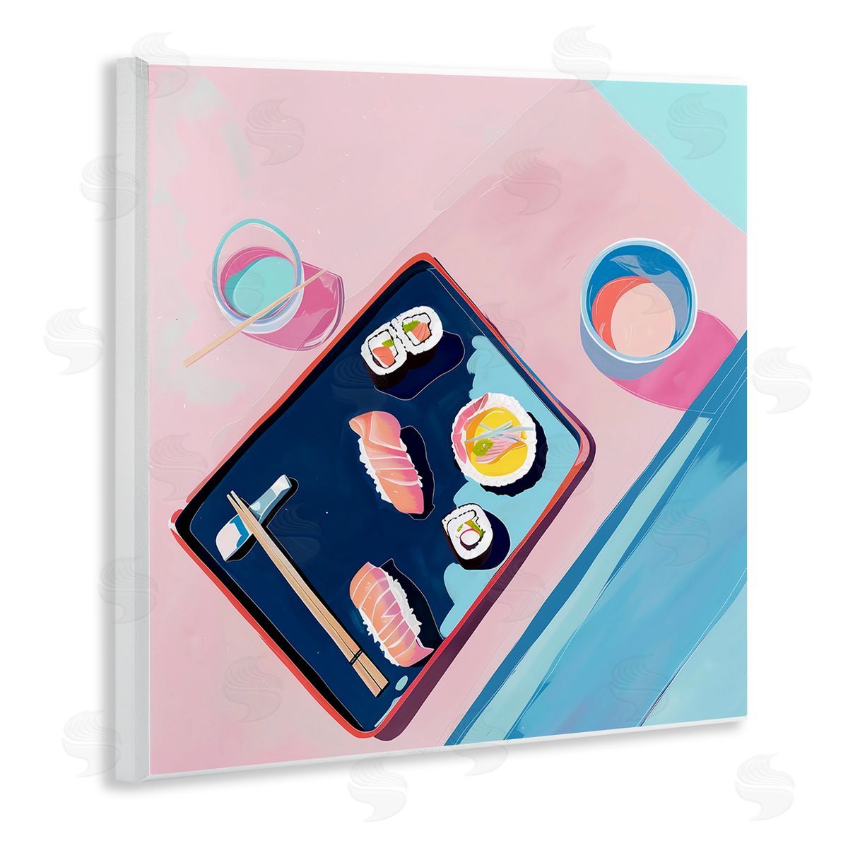 Walker Noble Sushi Me Food Tray Canvas Wall Art Print