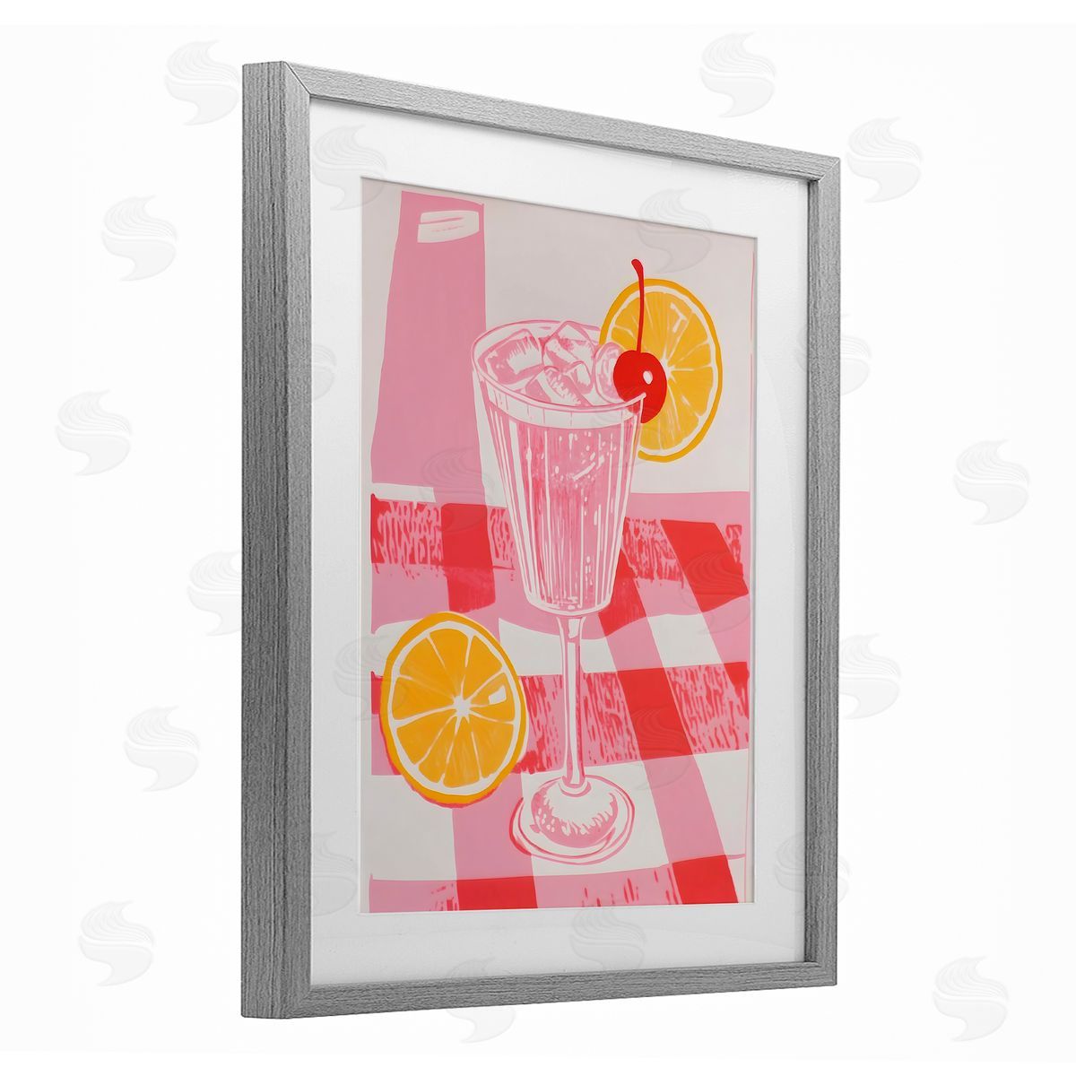 Walker Noble Pink Lemonade on Tablecloth Canvas Wall Art Print