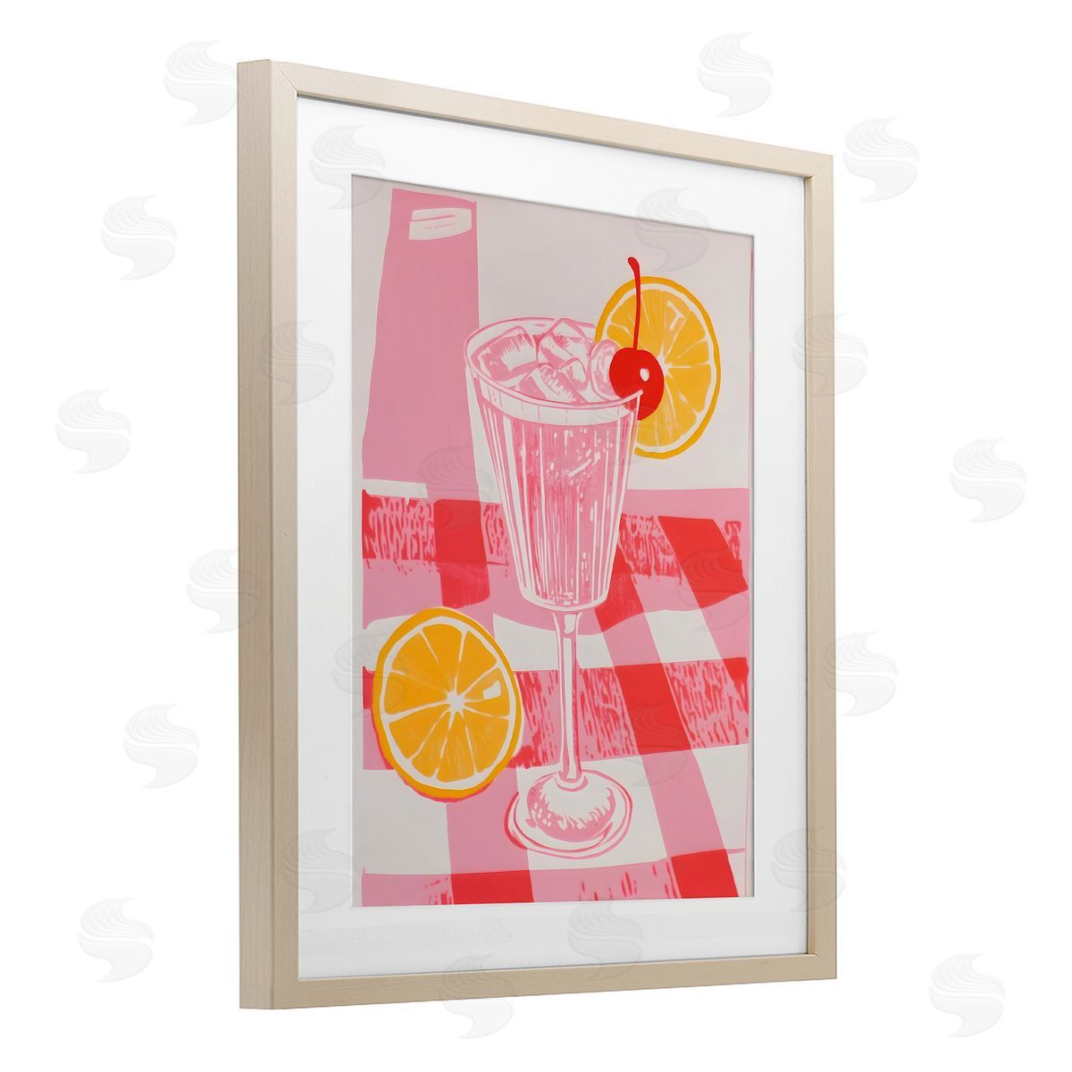 Walker Noble Pink Lemonade on Tablecloth Canvas Wall Art Print