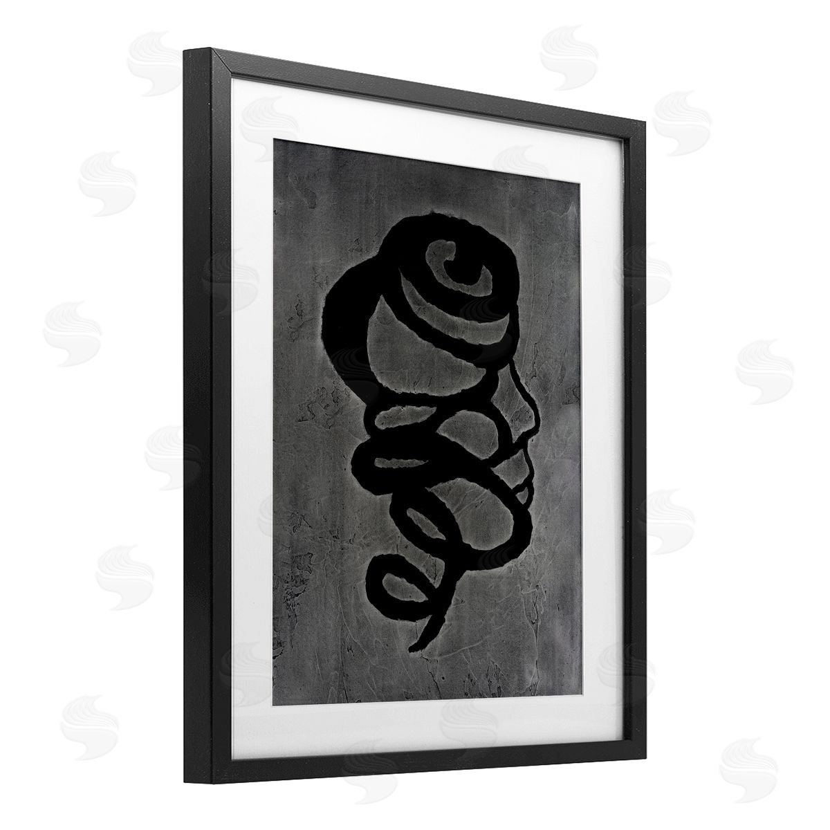 Vanna Lam Dark Swirling Coil Canvas Wall Art Print