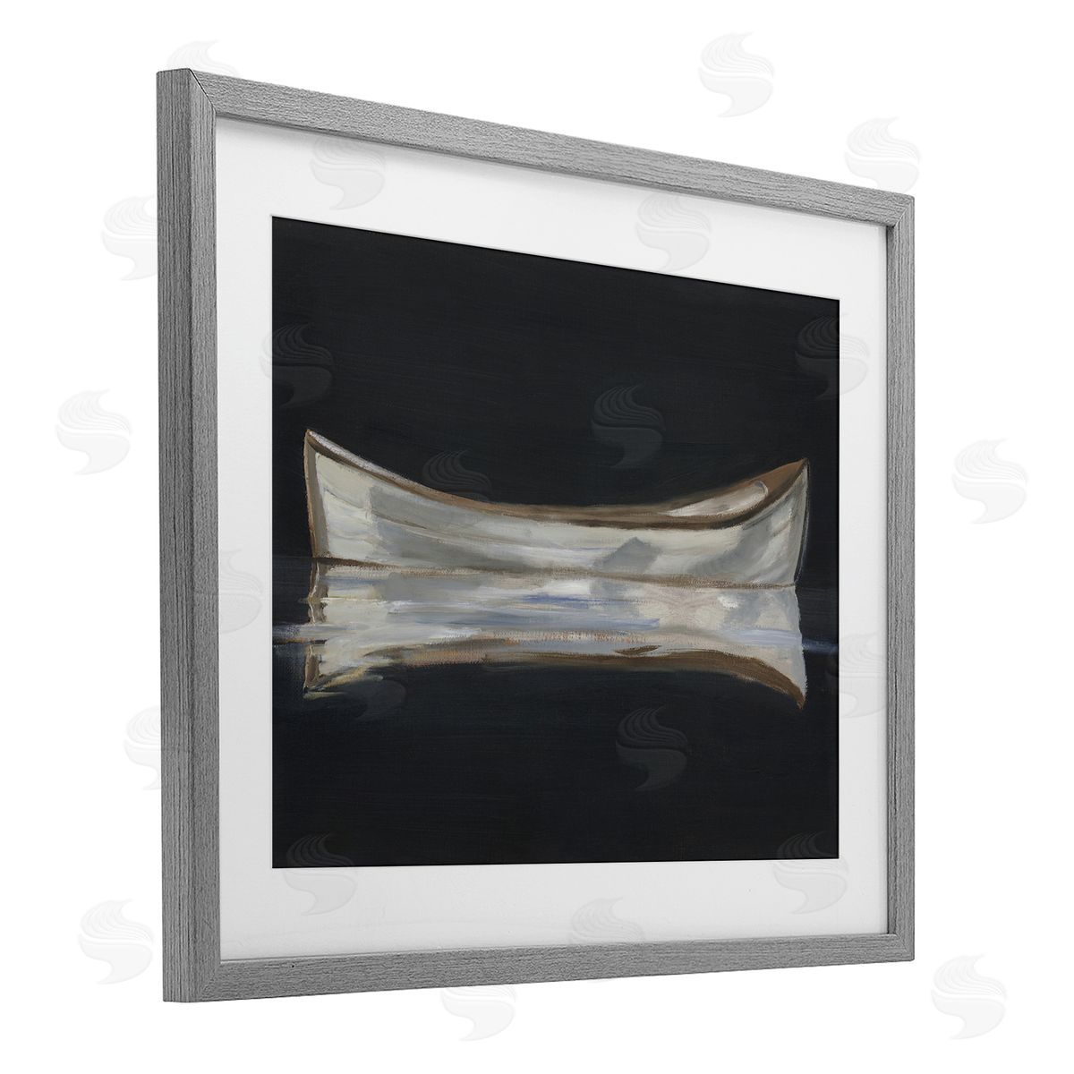 Ethan Harper Dark Canoe Reflection Canvas Wall Art Print