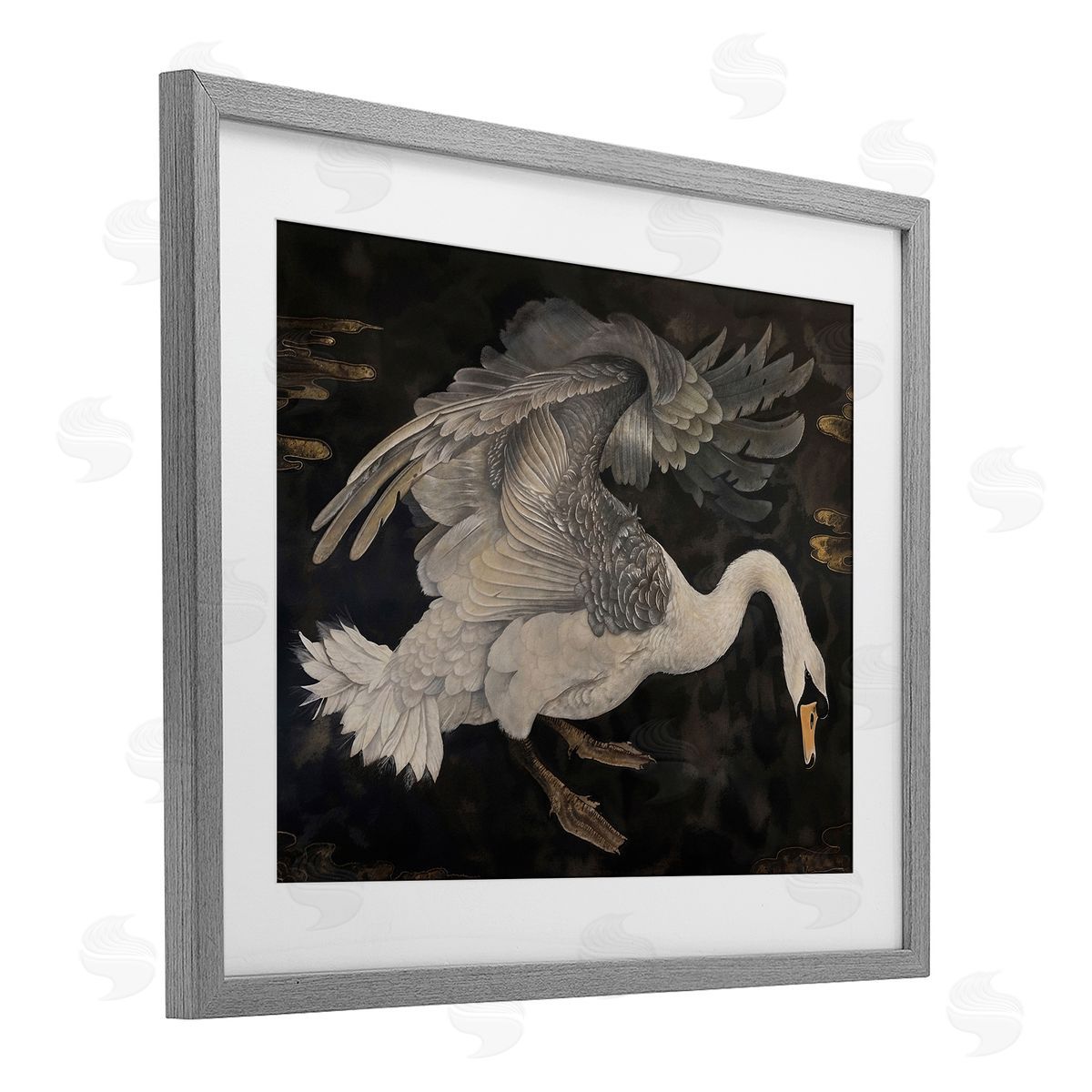 Jose Perez Dark Swan Vintage Canvas Wall Art Print