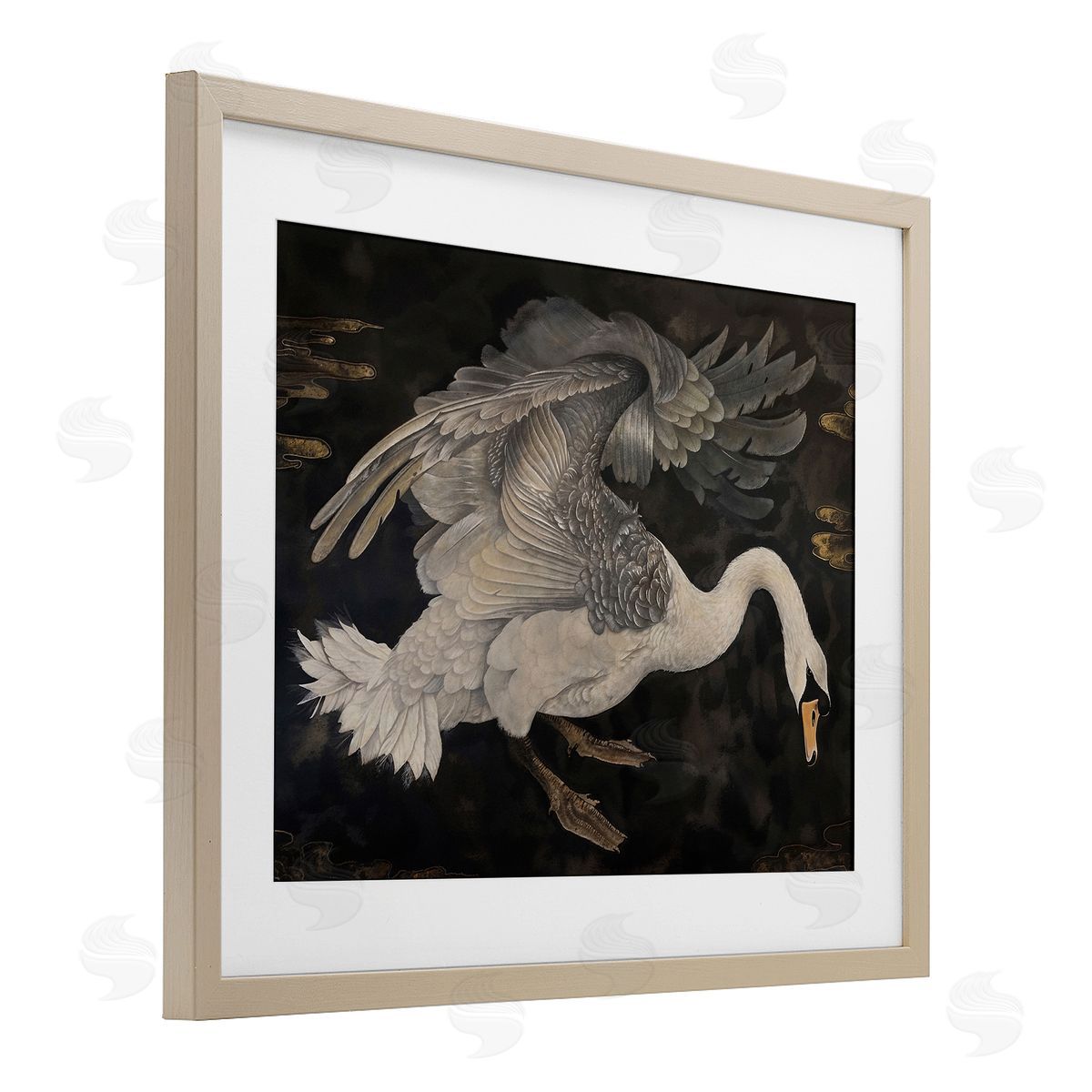 Jose Perez Dark Swan Vintage Canvas Wall Art Print