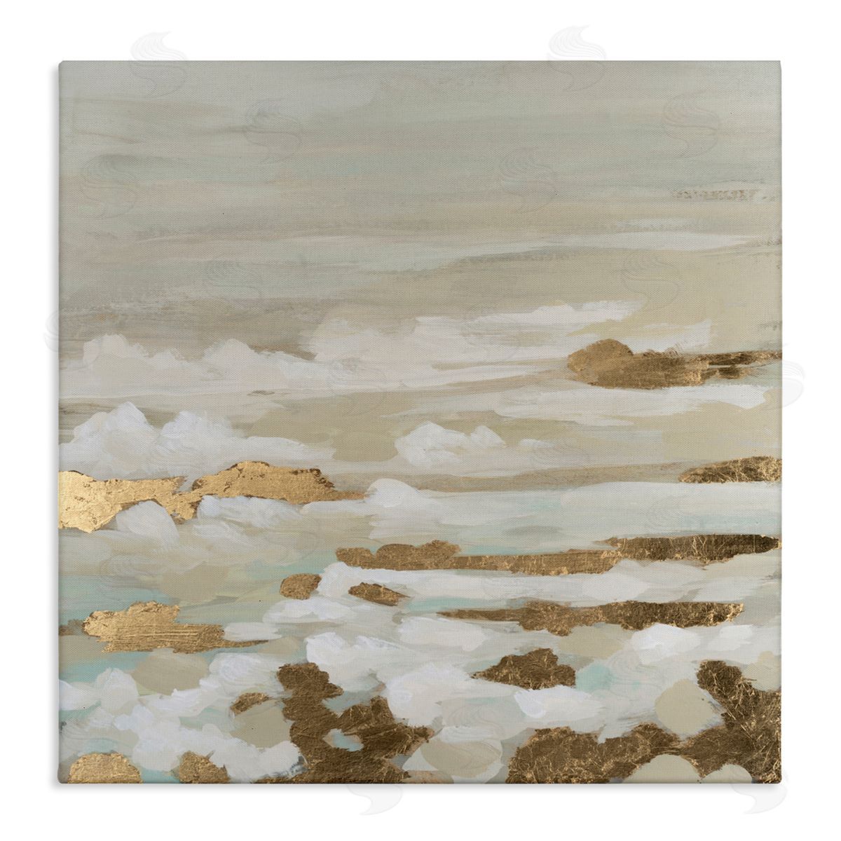 June Erica Vess Gilded Surf Abstract Waves Canvas Wall Art Print