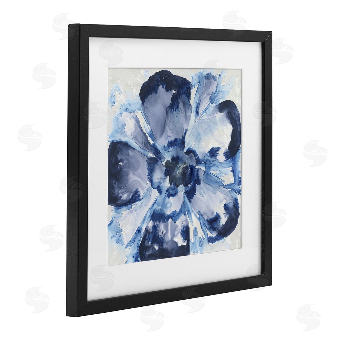 June Erica Vess Blue Glass Flower Canvas Wall Art Print