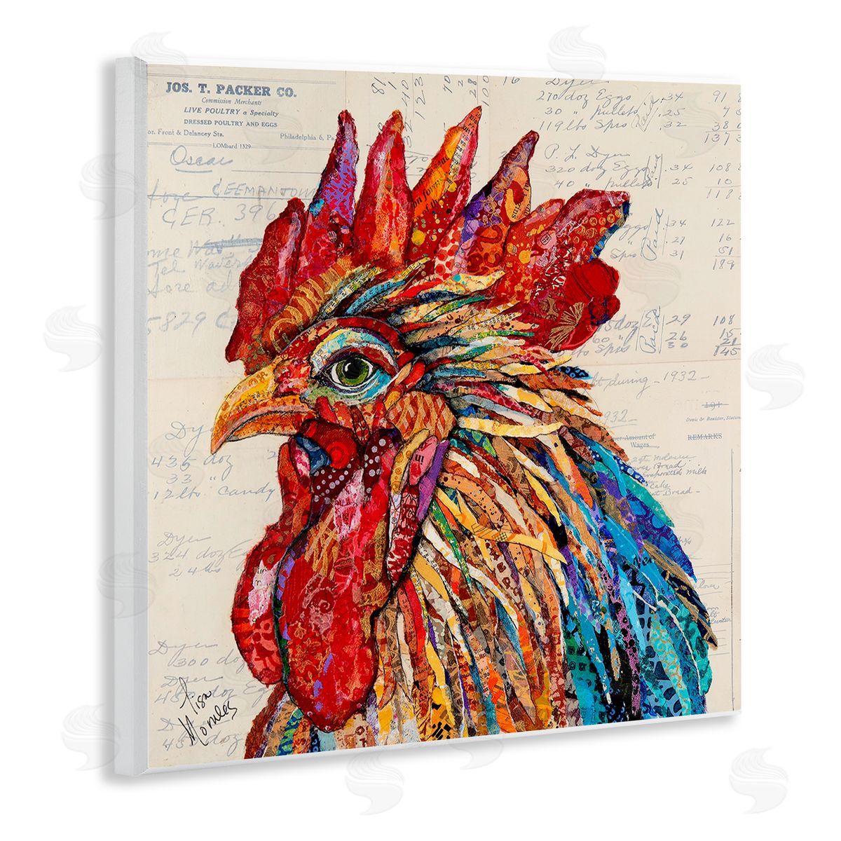 Lisa Morales Bold Patterned Rooster Canvas Wall Art Print