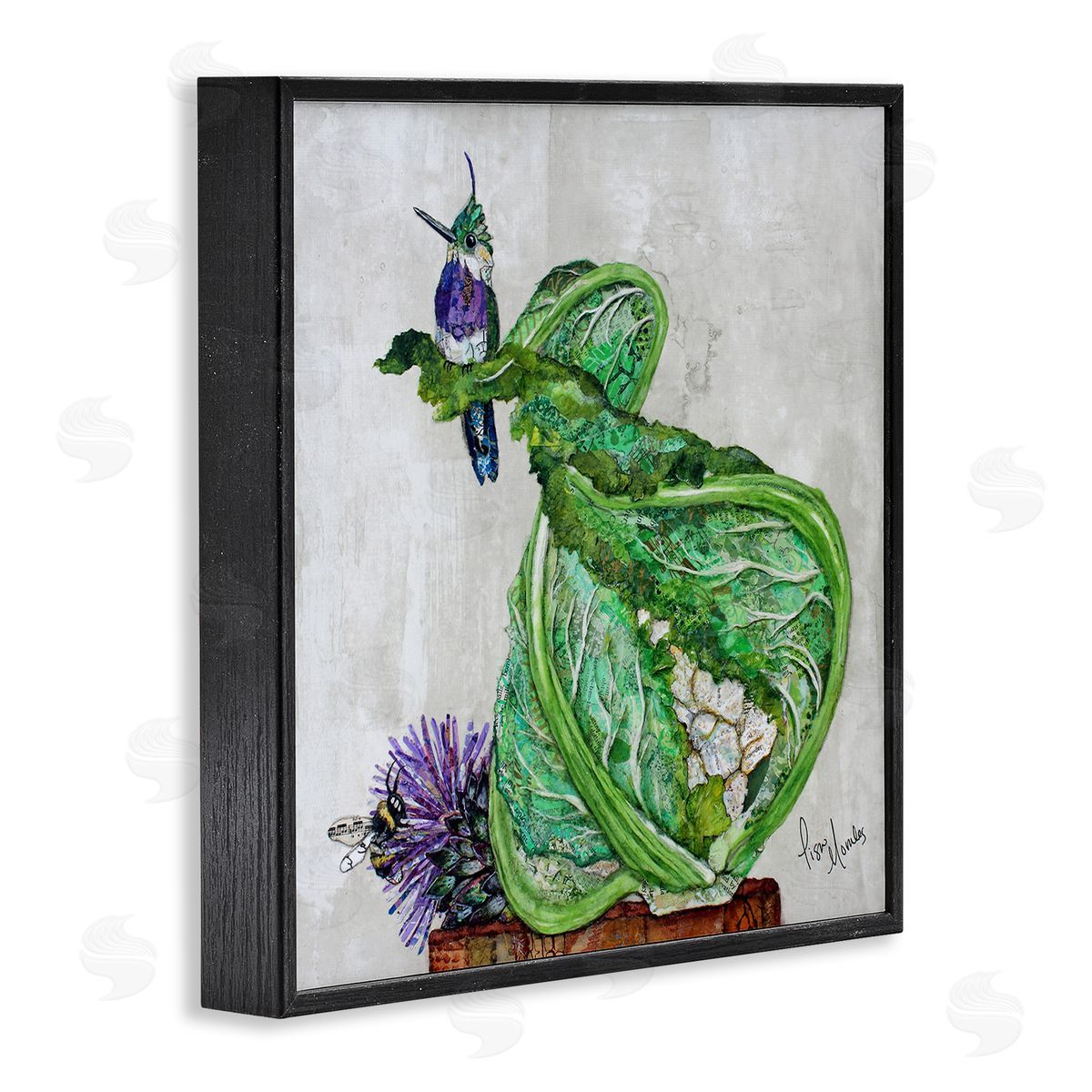 Lisa Morales Hummingbird on Cauliflower Canvas Wall Art Print