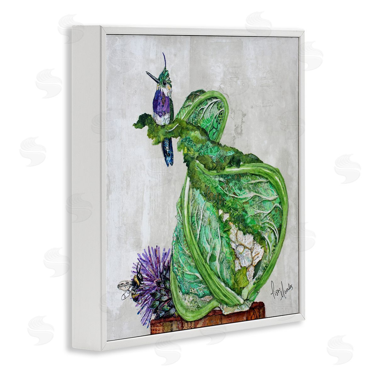 Lisa Morales Hummingbird on Cauliflower Canvas Wall Art Print