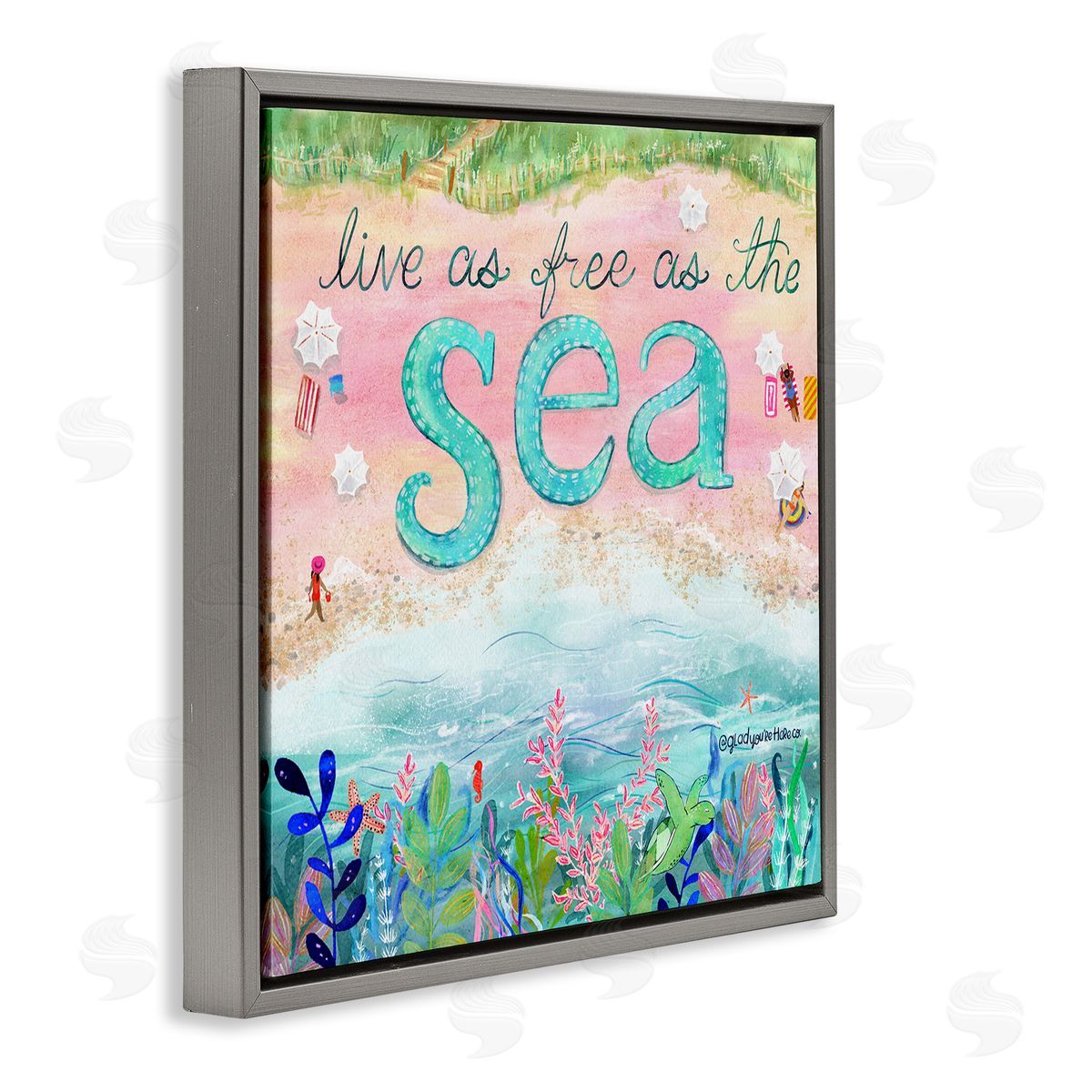 Glad You're Here Co. Live Free As The Sea Canvas Wall Art Print