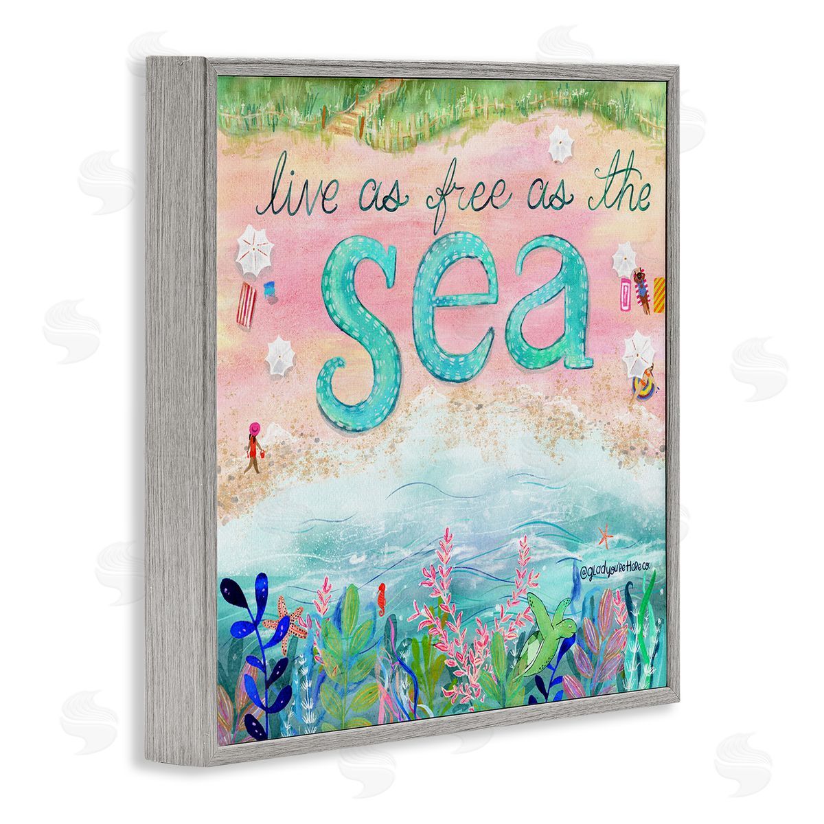 Glad You're Here Co. Live Free As The Sea Canvas Wall Art Print