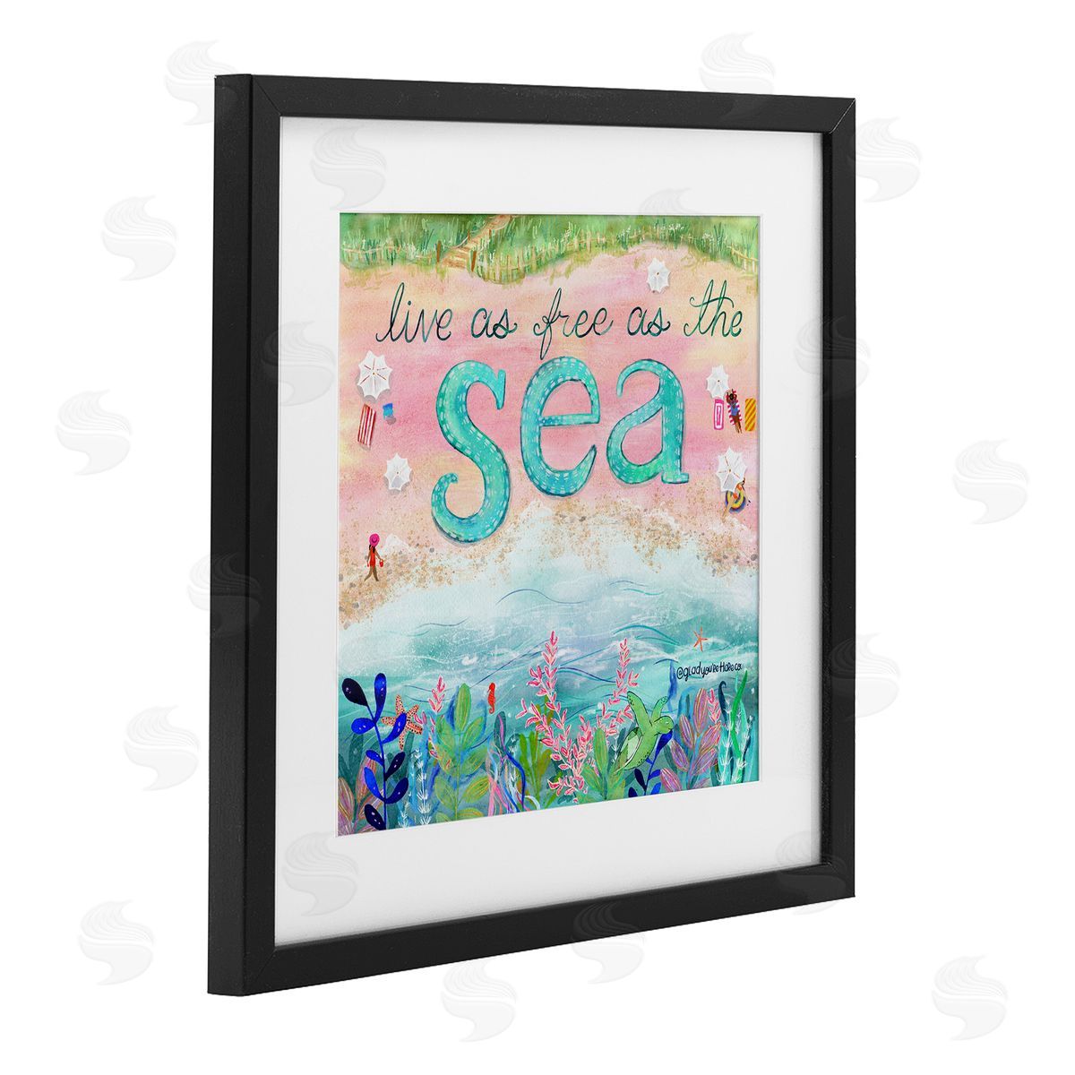 Glad You're Here Co. Live Free As The Sea Canvas Wall Art Print