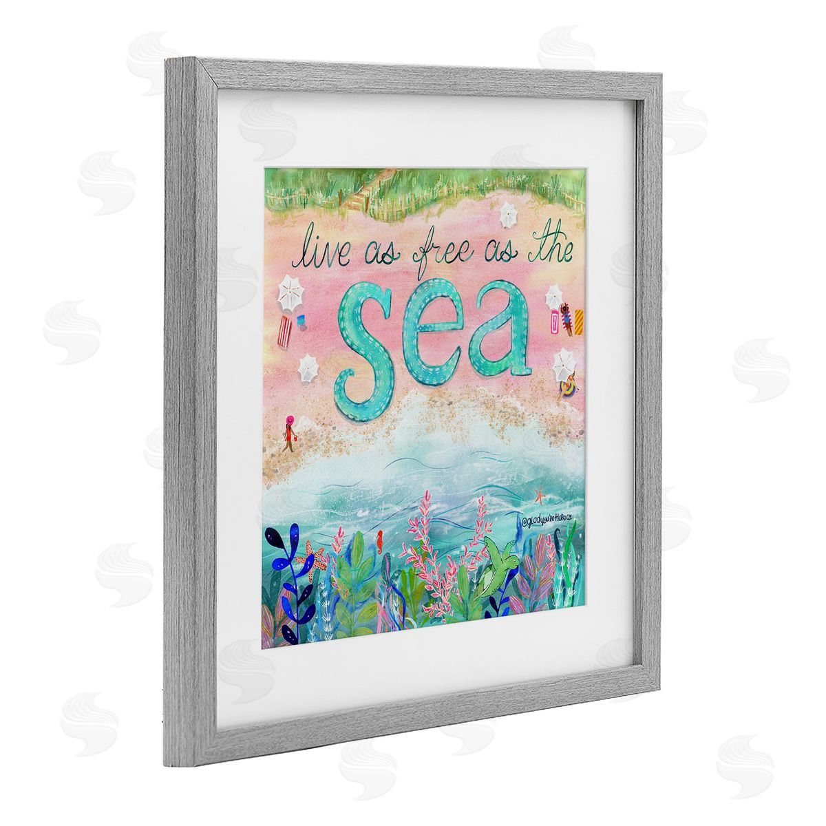 Glad You're Here Co. Live Free As The Sea Canvas Wall Art Print