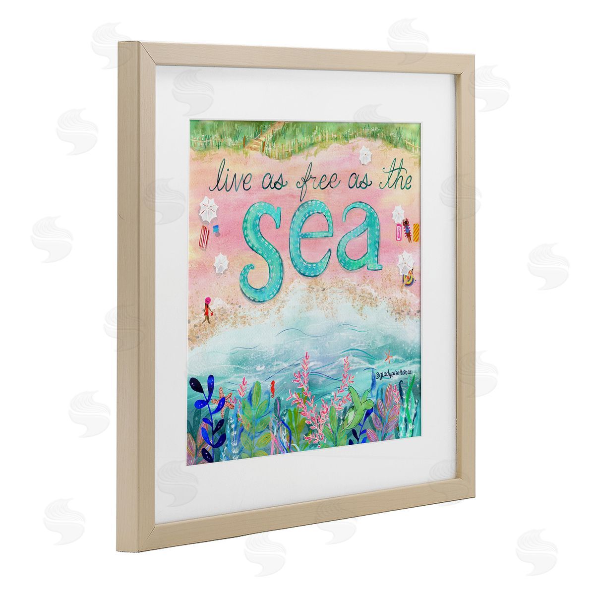 Glad You're Here Co. Live Free As The Sea Canvas Wall Art Print