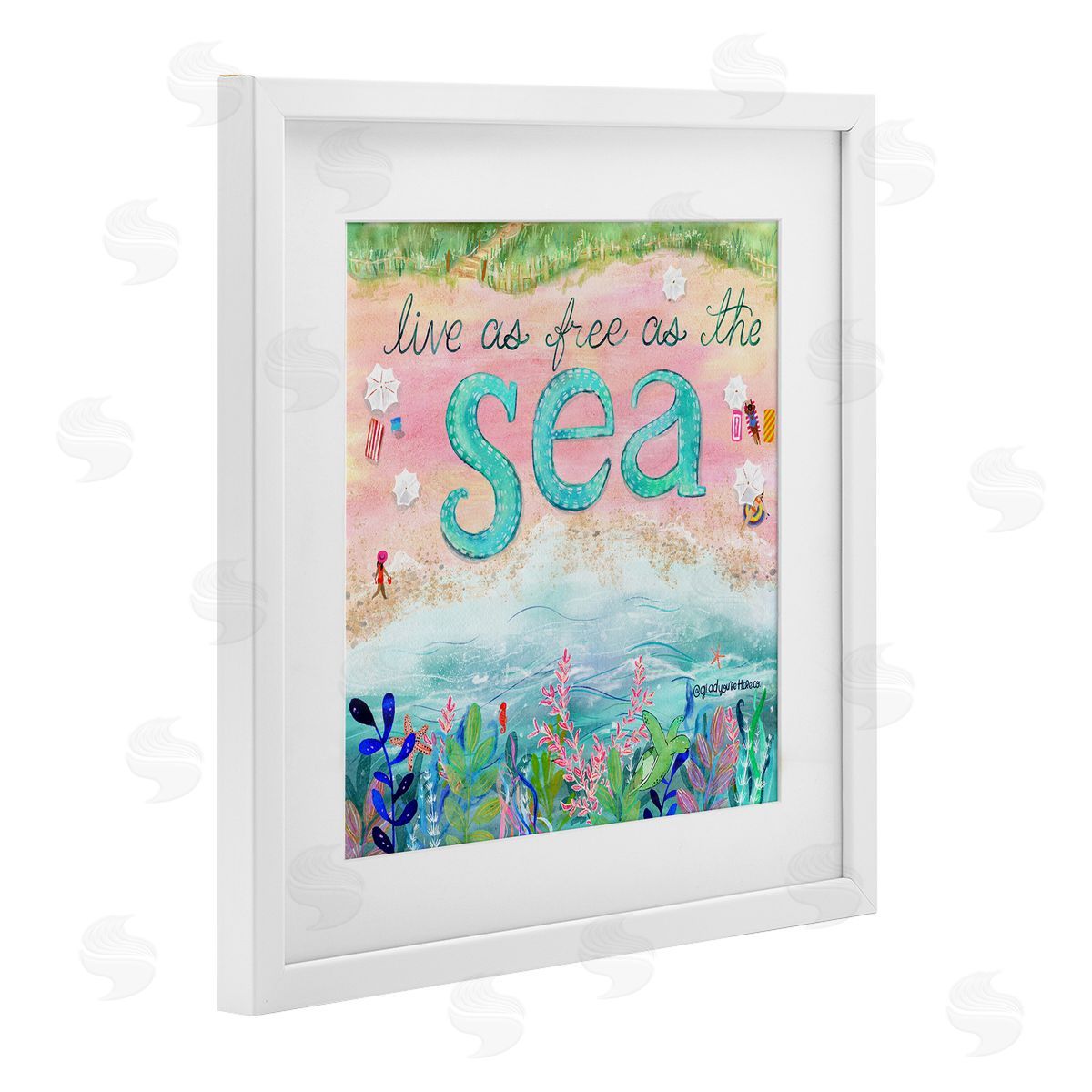 Glad You're Here Co. Live Free As The Sea Canvas Wall Art Print