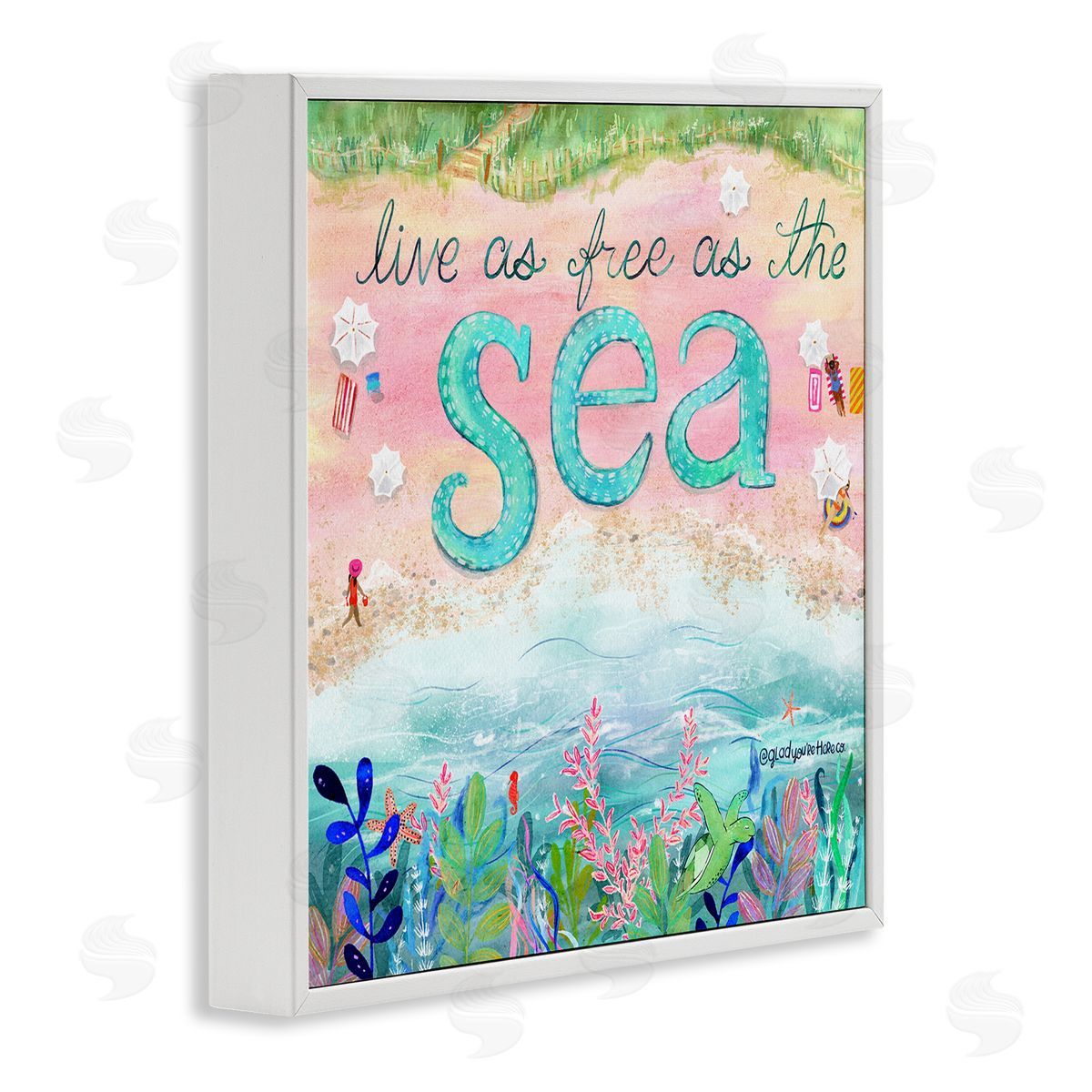 Glad You're Here Co. Live Free As The Sea Canvas Wall Art Print